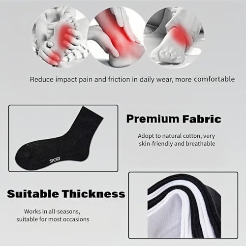 Men's Crew Socks Cotton Breathable Sweat-Absorption Athletic Socks for Men Boy Outdoor Casual Activity Cushioned Performance Workout Wear-resistant Sports Socks for Feet Size 6.5-11,6 Pairs One Set 6