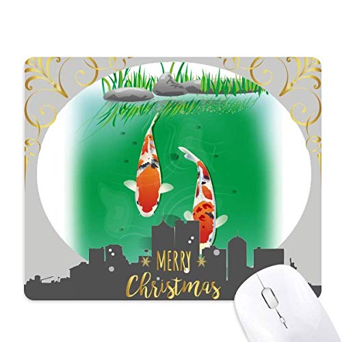 Tapis de souris deux poissons la tradition chinoise tapis en caoutchouc pour bureau