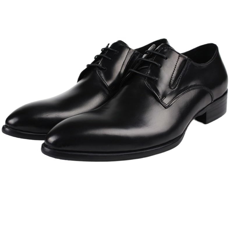 Mens Lace Up Business Oxford Leather Dress Shoes Classic Pointed Toe Office Shoes Tuxedo Comfortable Formal Party Fashion