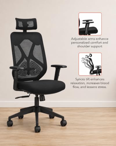 IAFA FURNITURE Ergolux High Back Ergonomic Office Chair Black - Image 4