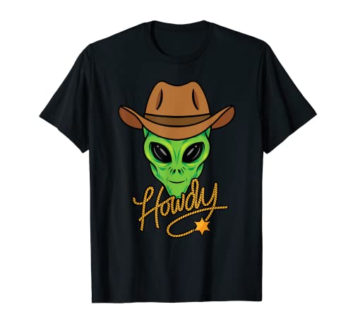 Howdy Alien Cowboy - Camisa divertida para Halloween Camiseta