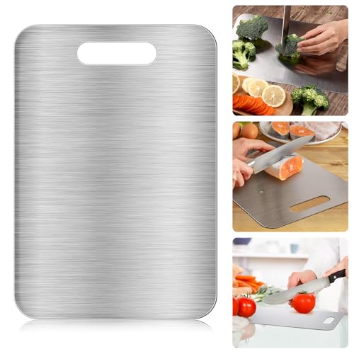 Tagliere 2 In 1 In Acciaio Inox E Paglia Di Grano – 40,6x28 Cm, Doppio Lato, Lavabile In Lavastoviglie