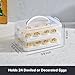 Snapware (2-Layer, 24 Eggs) Plastic Detachable Deviled Egg Carrier Storage Container With Lid and Handle, Freezer Dishwasher Microwave Safe