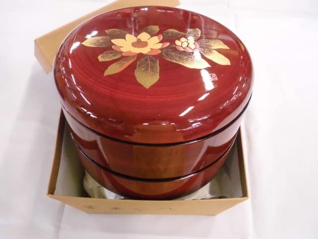 Amazon.co.jp: 漆塗り 春慶塗 丸二段 菓子器 「朴の花」 共箱入