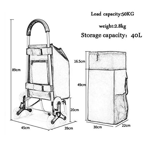 HYY-YY Einkaufstrolley Haushaltswagen Auto Faltbarer Tragbarer Wagen Abnehmbare Seidenledertasche für einfache Reinigung – Bild 3