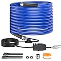 Heated hose 100ft with Adapter, Heated Water Hose for RV with Energy Saving Thermostat, -45 ? Antifreeze Heated Garden Hose and Leakage Protector, Freeze Proof Water Hose BPA Free