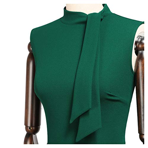 Image of Miusol Women's Retro 1950s Style Half Collar Ruffle Cocktail Pencil Dress