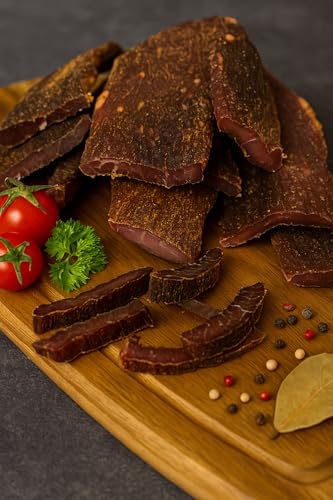 Edelfleisch 1000 Gramm Biltong Beef Jerky 4x250g Sorten Teriyaki+Knobl+Smoked+Sweet STIX