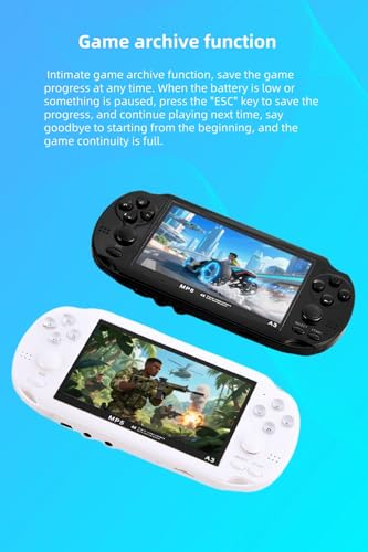 Retro Handheld-Spielkonsole, 4,3-Zoll-Bildschirm, Handheld-Gaming-System mit Zwei Joysticks, unterstützt TV-Anschluss, Geburtstagsgeschenk für Kinder und Erwachsene (Black) – Bild 5