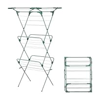 EPROSMIN 3 Tier Deluxe Clothes Airer Horse, Foldable & Winged Indoor Clothes Laundry Drying Rack with 4 Clothes Hanger Slots