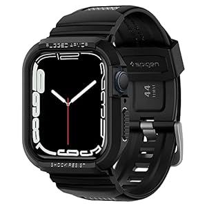 Spigen Rugged Armor Pro Compatibel met Apple Watch Beschermhoes Case met Bandje Strap Ervanging Polsband voor 44mm Serie…