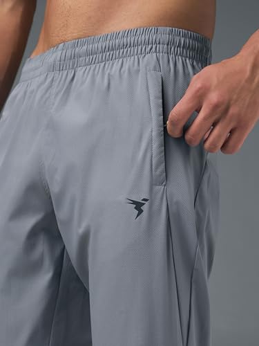Image of TECHNOSPORT Men's Solid Slim Fit Sports Track Pants with TS LYTRA | Quick-Dry, Moisture-Wicking, UPF 50+ & Odour-Resistant Activewear for Gym, Running & Training