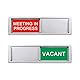 Schild mit Aufschrift Vacant Occupied, Vacant or Meeting in Progress, Datenschutzschild für Zuhause, Büro, Hotels, Krankenhaus, Konferenzraum, Schieber-Türschild sagt, ob Zimmer Vacant oder