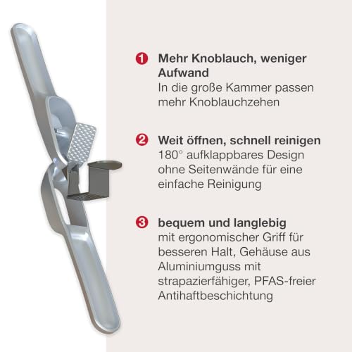 Zyliss Knoblauchpresse Susi 4, Presst Knoblauchzehen auch mit Schale – Ansicht 5