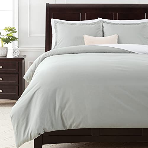 Chanasya Green Duvet Cover Queen Size Comforter Bedding Cover Set 3-Pices - Lightweight Silky Silky Soft Luxury Premium Microfiber Sage Green Bedding Set - Wrinkle Stain Resistant - Sage - Queen