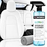 teworld Tesla Seat Cleaner & Stain Remover, Tesla Interior Cleaner for White & Black Vegan Leather | Tesla Model Y Juniper Accessories 2026 & Tesla Model 3 Accessories, S/X/Cybertruck (Ice Blue)
