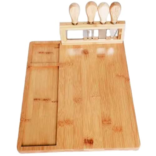 Conjunto de tábua e cortadores para queijos e frios