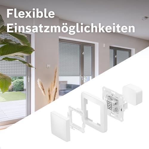 Bosch Smart Home Wandschalter für smarte Aktoren, platzsparender Einbau in die Gerätedose, für Bosch Smart Home Licht-/ Rollladensteuerung II, Relais oder Dimmer