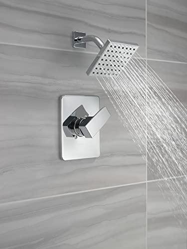 Image of Delta Modern 14 Series Shower Faucet Set, Chrome Shower Head and Handle Set, Valve Trim Kit, Chrome T14267-PP (Valve Not Included)