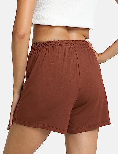 Image of GYS Women's Bamboo Viscose Cooling High Waisted Pajama Shorts | Moisture wicking, Breathable, Tagless, Soft stretch, Elastic waist with drawstring, for hot flashes & summer sleep