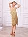 EFOGEP Kinder Mädchen Latein Quaste funkelnden Kleid Pailletten ärmellos Vintage geschichtet Fransen Kleider Ballroom Party Cha Cha Jazz Ballett Tanz 1920s Performance Kleid Gold 11-12 Jahre