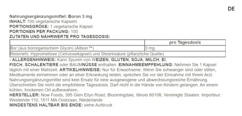Now Foods - Boron, 3mg | Soutien à la santé des os et des articulations - 100 capsules – Image 3