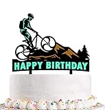 Yuezoloz Bicyle Cake Topper,Mountain Cake Topper,Mountain Biking Birthday Cake Topper,Cake Topper for Extreme sports enthusiasts,Mountain Buggy Party Cake Decoration,Acrylic Dirt bike Cake Topper