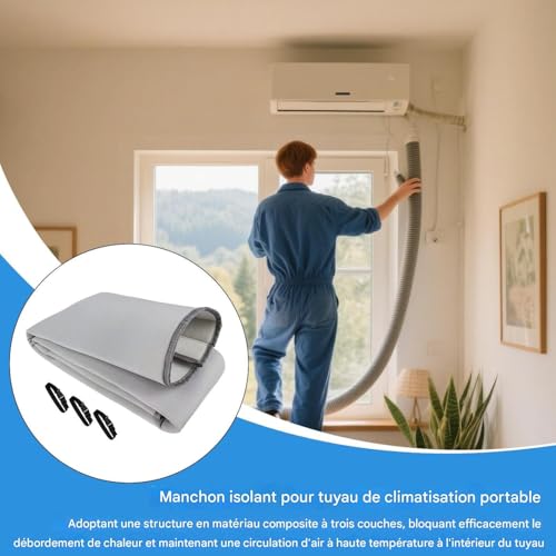 Housse de tuyau pour climatiseur portable avec manchon isolant