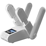 LUOGOXI 靴乾燥機 家庭用全自動 除菌・消臭・水虫除去機能付き タイマー、温度一定、LEDディスプレイ、収納式電気靴ウォーマー付き 雨・雪・台風などの季節の足の汗対策に タイマー付きで、折りたたんで収納できます あらゆる靴に対応 (ホワイト)