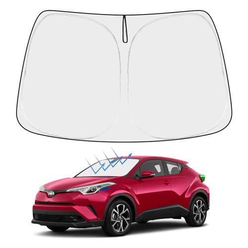 Image of Proadsy 2026 Upgrade Front Windshield Sun Shade Foldable Sunshade Protector Custom Fit 2018-2022 CH-R C-HR CHR, XLE Premium CUV Winter Accessories