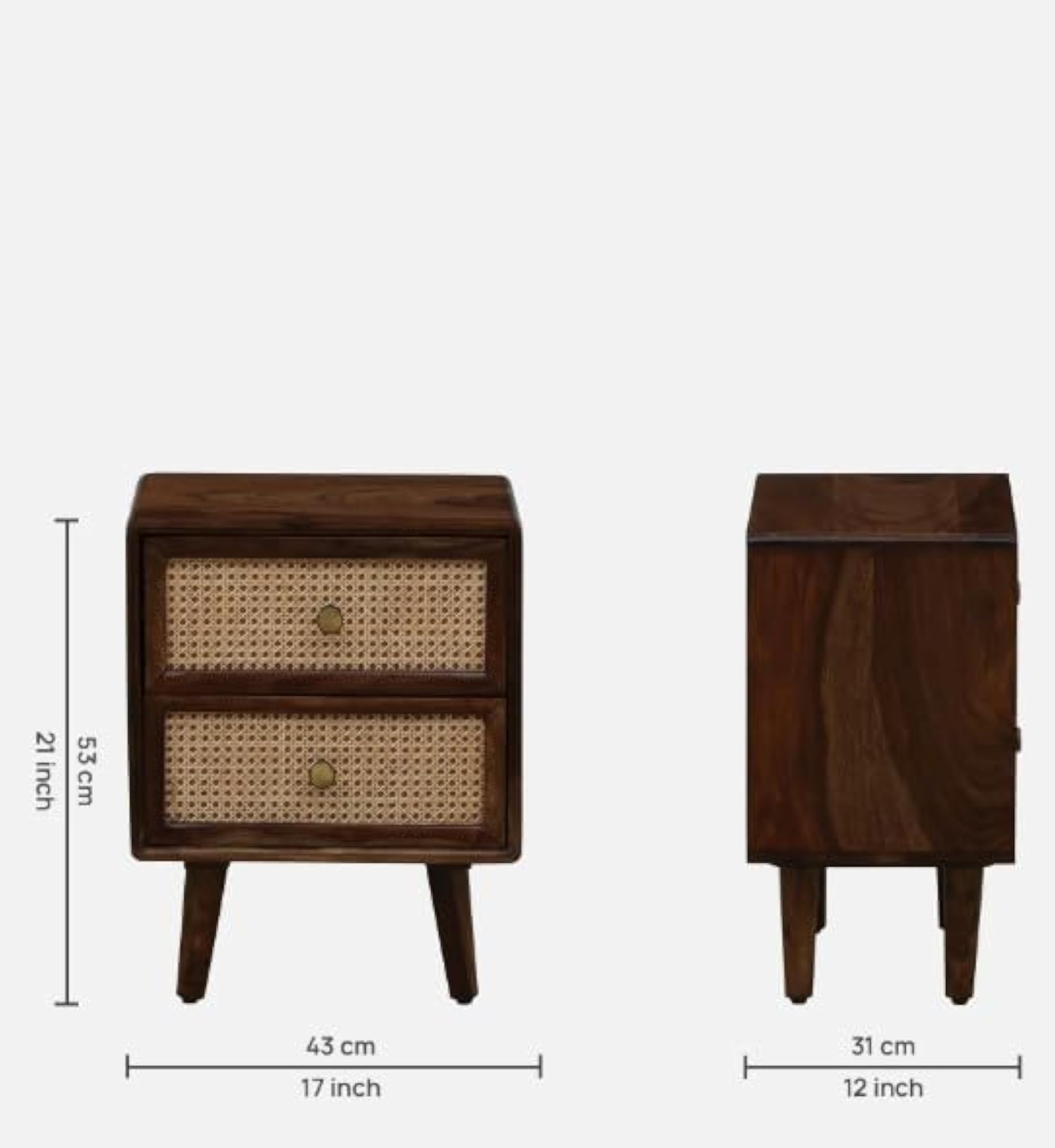 Solid Sheesham Wood Dressing Table with Mirror and Storage