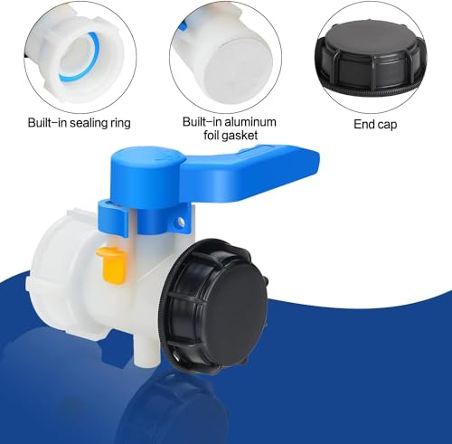 Noosverl IBC Tank Accessories - Universal Flap Valve DN40 (62 mm) Stopcock Adapter for Water Containers, White, 15 x 15 x 15 cm - Image 3