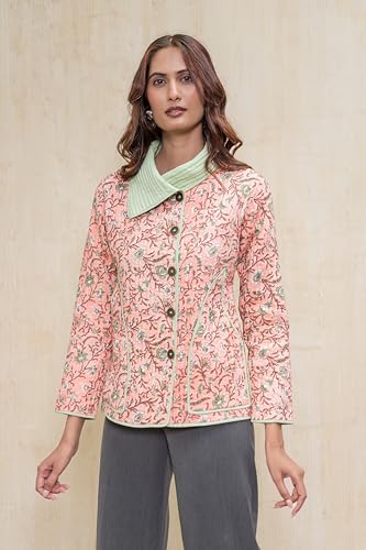 Image of Cotton Quilted Jacket for Winter | Warm Lightweight, Soft Quilted Reversible, Casual Jackets for Women | Stylish Cotton Outerwear | Breathable & Comfortable