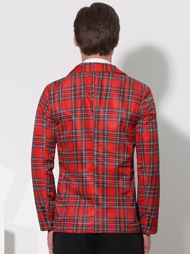 Lars Amadeus Plaid Blazers for Men's Notch Lapel Checked Pattern Wedding Dinner Sports Coat3