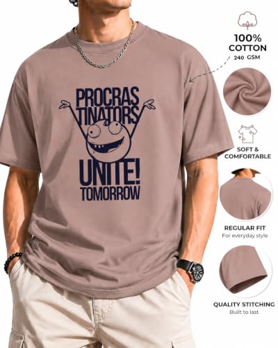 Image of Vastrio Unisex Procrastinators Unite Graphic Regular Fit Cotton T-Shirt