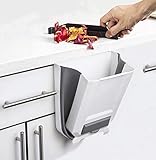 EINFACH EINHÄNGEN ODER HINSTELLEN – Durch das durchdachte Design kann der Mülleimer ganz einfach z. B. an Küchenschränken (für bis zu 22 mm dicke) aufgehängt werden. Mit einer Aussparung für Schrauben kann er auch an die Wand geschraubt werden, oder einfach hingestellt werden.