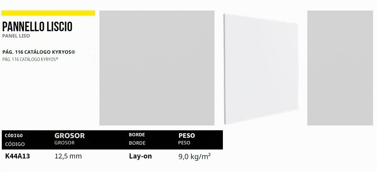Akifix ITP K44A13 Paneles para Falso Techo de Cartón Yeso Liso KYRYOS 60 x 60 x 1,25 cm, 1,8 m², Paquete de 5 Unidades con Apoyo, Grosor 12,5 mm
