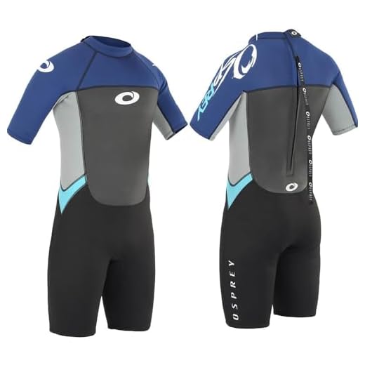 Osprey Herren Origin Shorty 3/2 mm Neoprenanzug Sommer, Herren, Origin Shorty 3/2 mm, blau/weiß