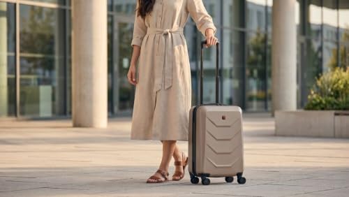 WENGER Prymo Carry-On Hartschalenkoffer, Handgepäck, Trolley, 36 (43) l, Sicherheitsschloss, Damen/Herren, Reisen Urlaub, Bronze, 654113 – Ansicht 6
