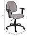 Boss Office Products Perfect Posture Delux Fabric Task Chair with Adjustable Arms in Grey