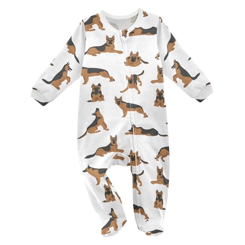 Image of vvfelixl Exercises Doberman Dog Baby Sleepers For Girl Boys Newborn Baby Play One-Piece Footies For 0-24 Months White