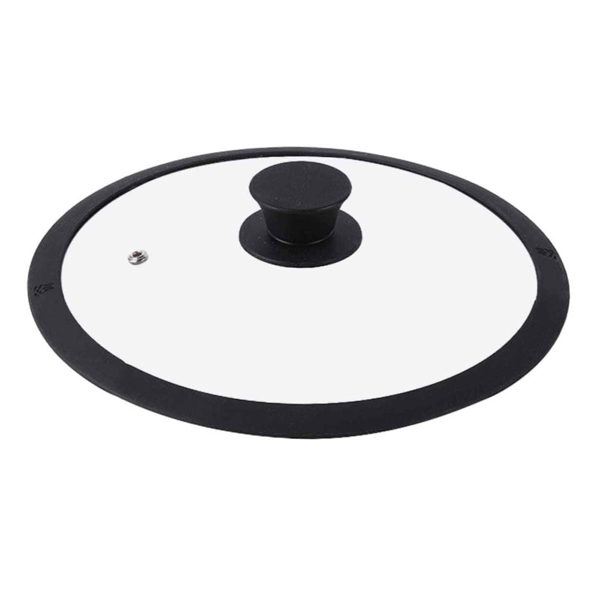Topfdeckel aus Gehärtetem Glas mit Silikonrand, Rund, Schwarz