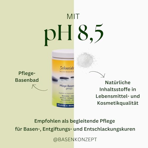 Schneider’s Pflege-Basenbad 600g | Handmade in Germany | Von Heilpraktikern entwickelt | Basisches Badesalz zur Entsäuerung für samtweiche Haut | Unterstützt die Entgiftung mit pH 8,5