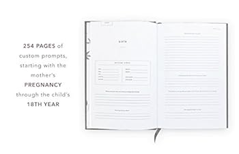 Promptly Journals - Childhood History Journal (Navy) - Keepsake Baby Book, Records Every Stage of Life, Pregnancy Thru Age 18, Elegant Unisex Design for Boy or Girl