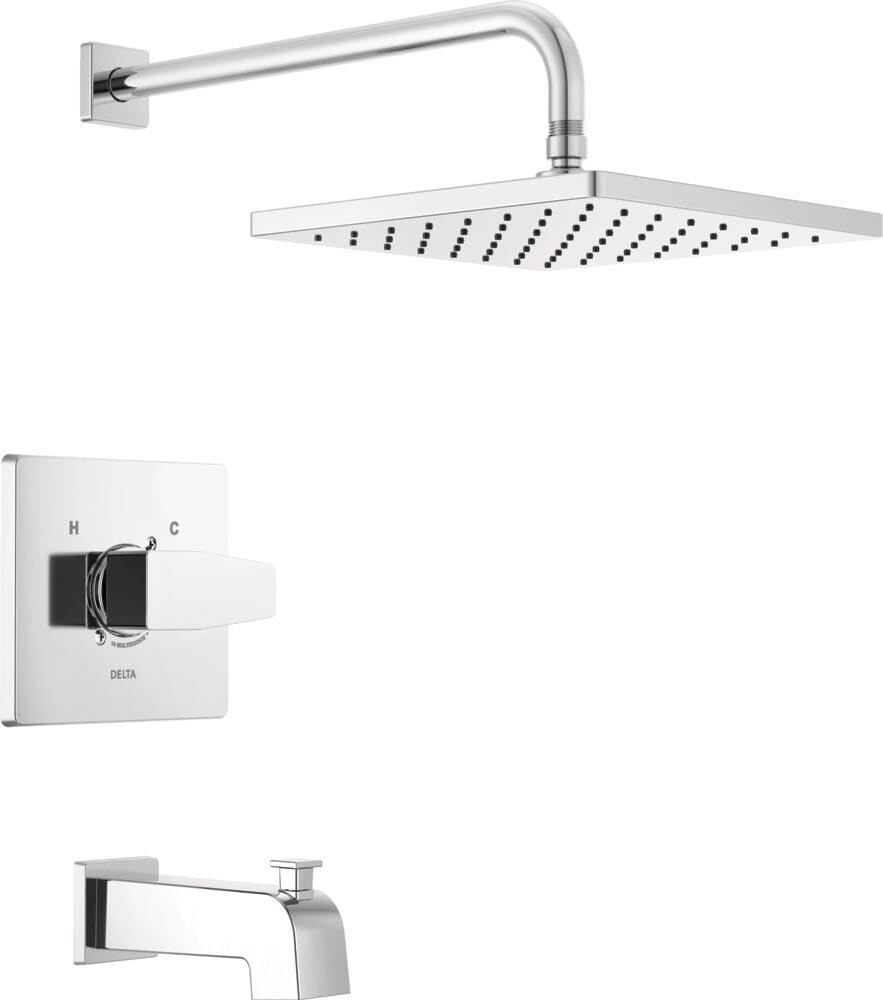 Amazon.com: Delta Faucet Modern Raincan Square Single-Function Tub