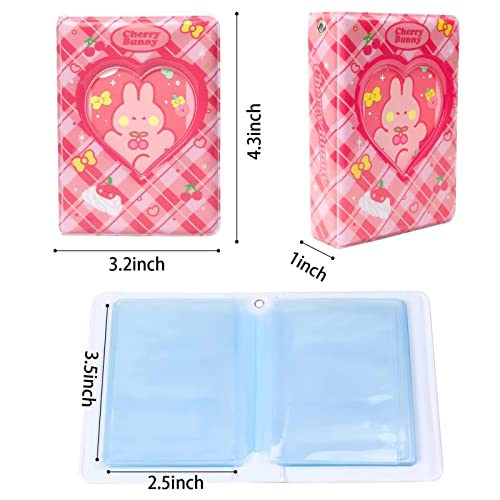 runrayay 3 Inch Mini Photocard Album, Red Heart Hollow Photo Holder, Kpop Photocard Binder for Fujifilm Instax Camera 40 Pockets - Image 2