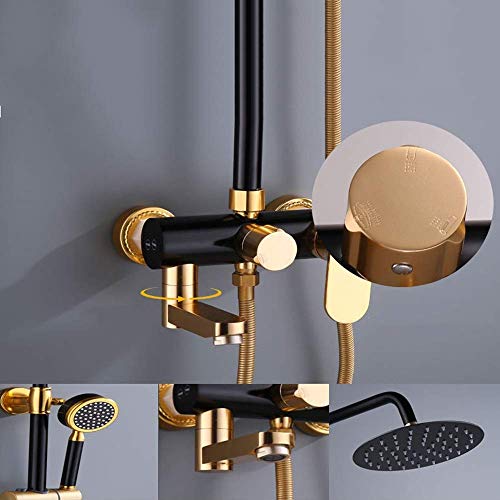 Ensemble de douche noir or en aluminium avec buse d'appoint
