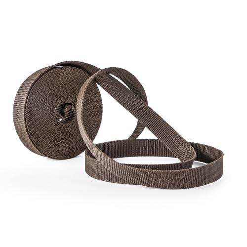 IdeaGenesis - Cinta para Recogedor de Persianas Enrrollables | Cuerda de Repuesto para Carrete de Toque Suave y Rígido | Resiste Rayos UV y Abrasión (Marrón, Cinta 14mm)