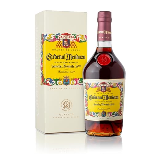 Cardenal Mendoza Clásico Solera Gran Reserva Brandy de Jerez (1x0,7l) 40% vol. - In edler Geschenkbox - 15 Jahre im Solera-System gereift, ausgewogene Geschmackstiefe, angenehm süss, geschmeidig