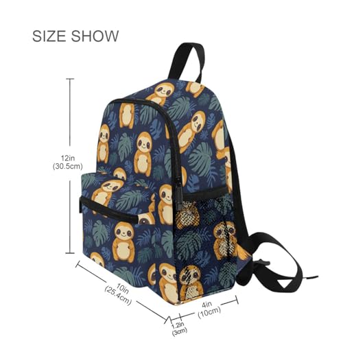 Kids Preschool Backpack-Cute Sloth, Lightweight Schoolbag for Boys Girls with Whistle Name Tag Slot M4